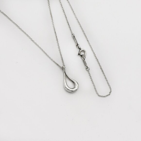 Tiffany & Co. 925 Silver Peretti Open Teardrop Pendant Necklace - Picture 3 of 5